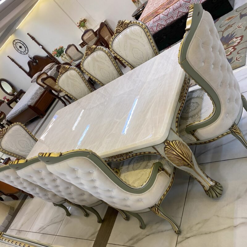 Premium Dining Marble Table With Chair (GP-DND-002)