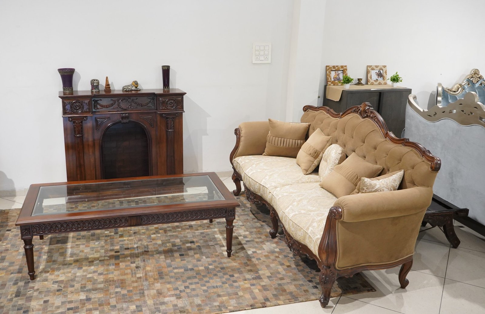 Luxury Teakwood Sofa & Table (TM-SF-002) - Image 2